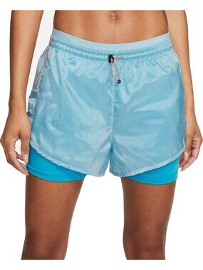 Nike Women's Clash Tempo Luxe Running Shorts Blue DM7739-494 Size S Small
